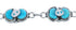 Native American Zuni Sterling Silver Turquoise Snake Bracelet JX122240